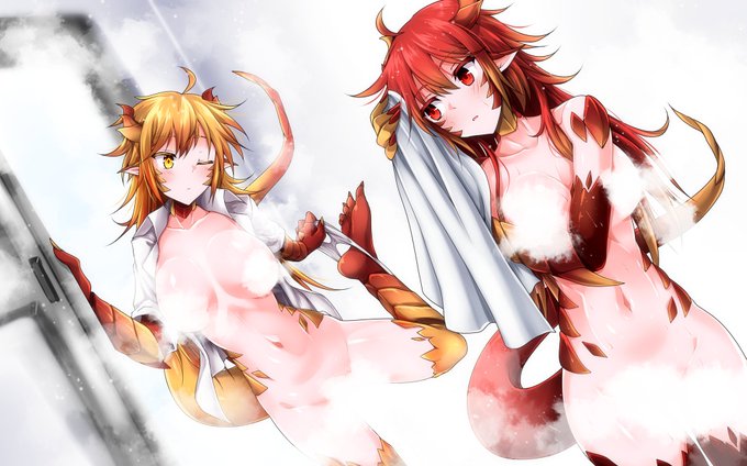 (Skeb依頼品)双子の竜娘 