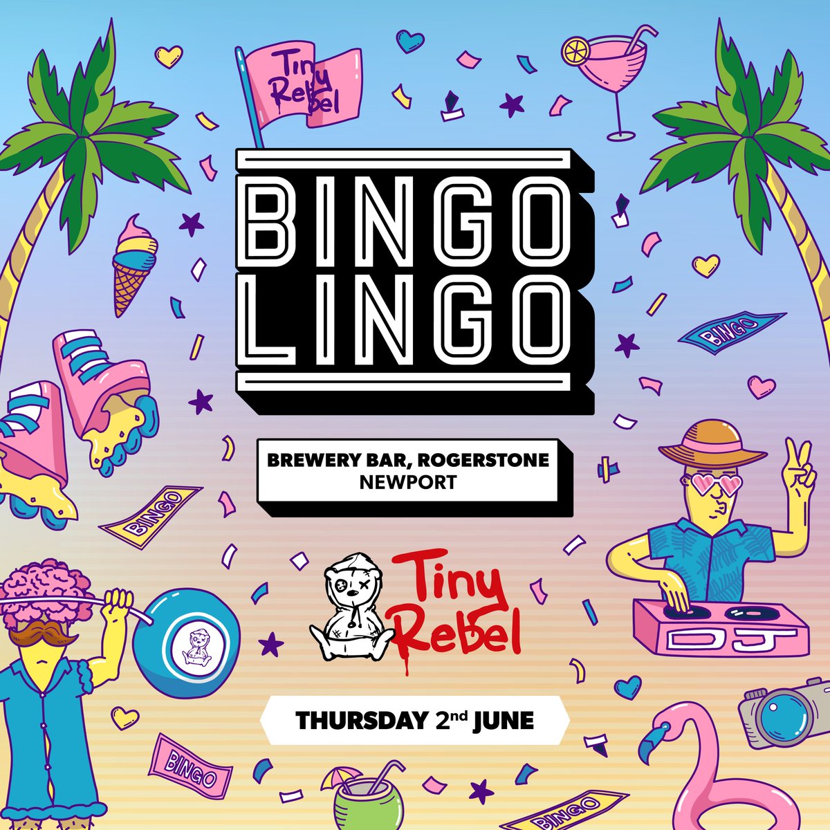 Possibly the event of the summer! 👀

<a href="/bingolingo/">BINGO LINGO</a> is coming to the brewery for a event not to be missed…

Limited number of tickets available so act fast to get yours now! 🙌🏼 🍻

bingolingo.club/events/bingo-l…

#tinyrebel #bingolingo #terraceparty #summer #newport #rogerstone #newport
