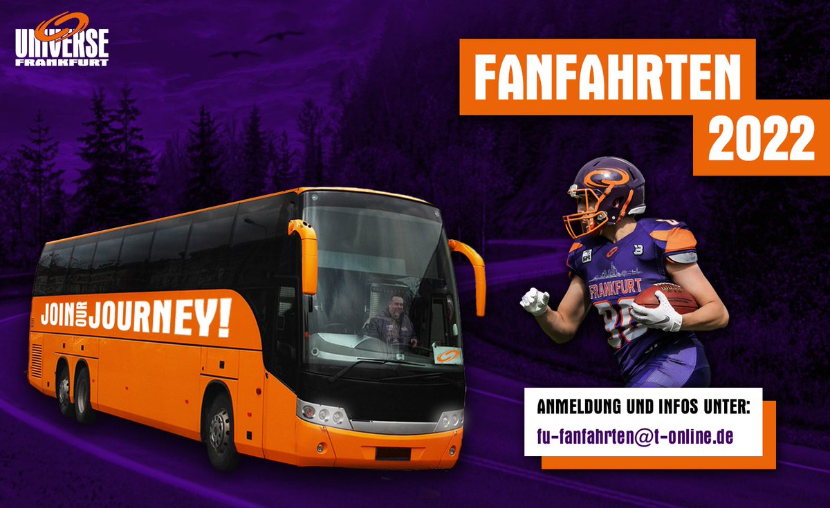 Frankfurt Universe (@ffm_universe) on Twitter photo Auf zur ersten Fanfahrt 2022 🚍
Die Fanfahrten sind nach coronabedingter Zwangspause in diesem Jahr endlich wieder zurück 🤗.
Anmeldungen per E-Mail 📧 an fu-fanfahrten@t-online.de
Mehr Infos findet ihr auf unserer Homepage: frankfurt-universe.de Auf zur ersten Fanfahrt 2022 🚍
Die Fanfahrten sind nach coronabedingter Zwangspause in diesem Jahr endlich wieder zurück 🤗.
Anmeldungen per E-Mail 📧 an fu-fanfahrten@t-online.de
Mehr Infos findet ihr auf unserer Homepage: frankfurt-universe.de