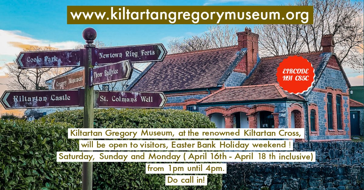 We look forward to welcoming you this Easter Weekend - we are open from 11 am till 4 pm ! See you soon?
Thx for retweets !
kiltartangregorymuseum.org 
#Kiltartangregorymuseum #LadyGregory #KiltartanCross #Yeats #Heritage #Drama #Gort