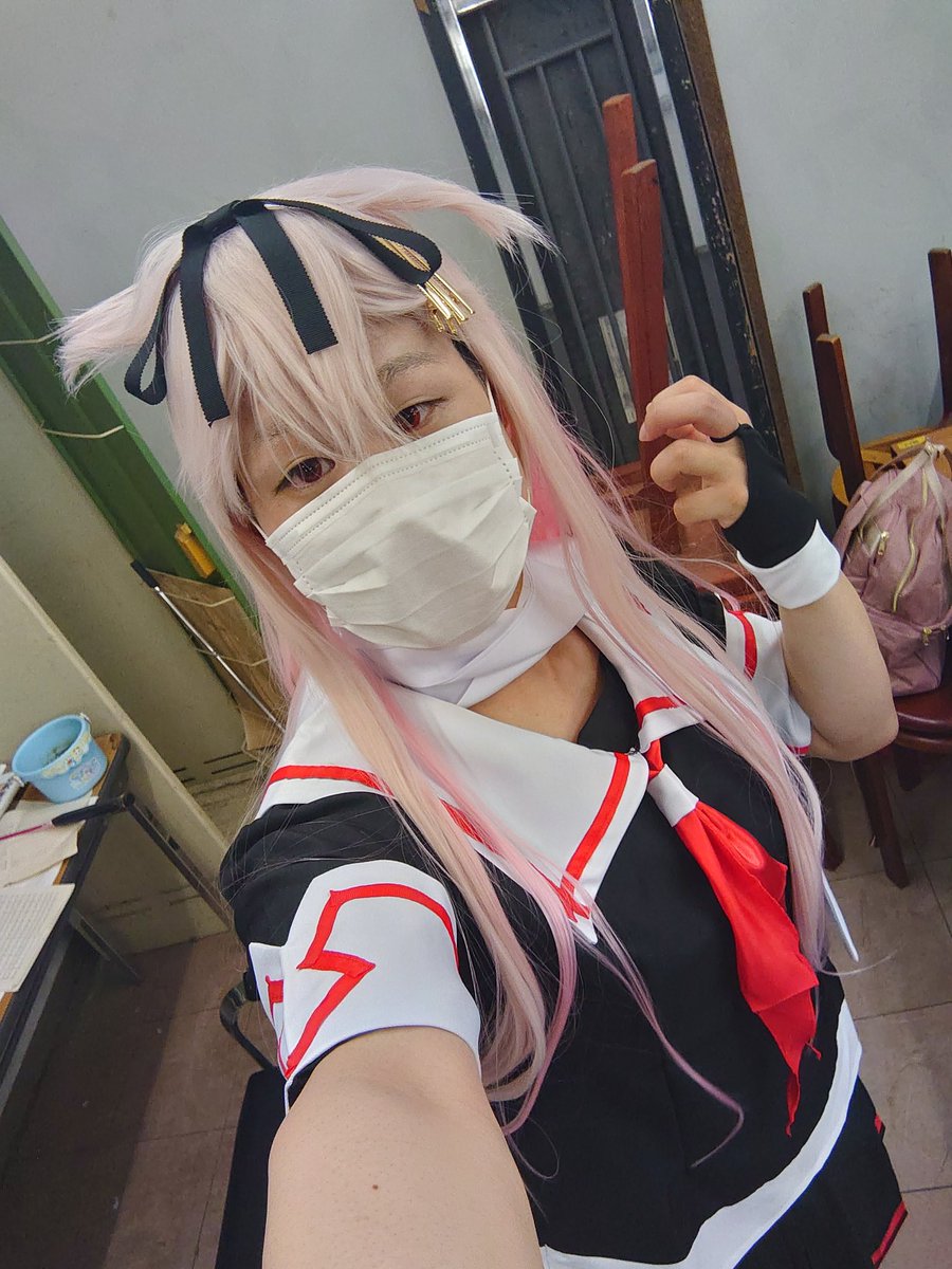 Gu3_ling3lan2's tweet photo. 新歓として夕立改二コスしました！！ https://t.co/RZlwtJmXne
