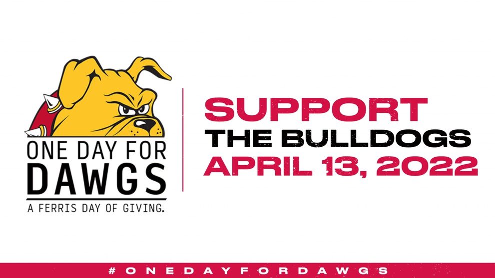 ferrisathletics's tweet photo. TODAY! One Day for Dawgs! Support a number of our Bulldog teams and programs in this annual day of giving! Thanks for all your support Bulldog Nation! Donate here:

https://t.co/Q59TxCIJSI https://t.co/aMn2WnwRsJ
