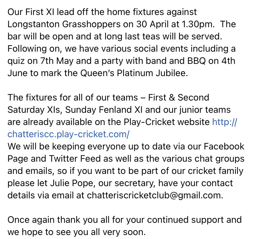 Chatteris Cricket Club tweet media