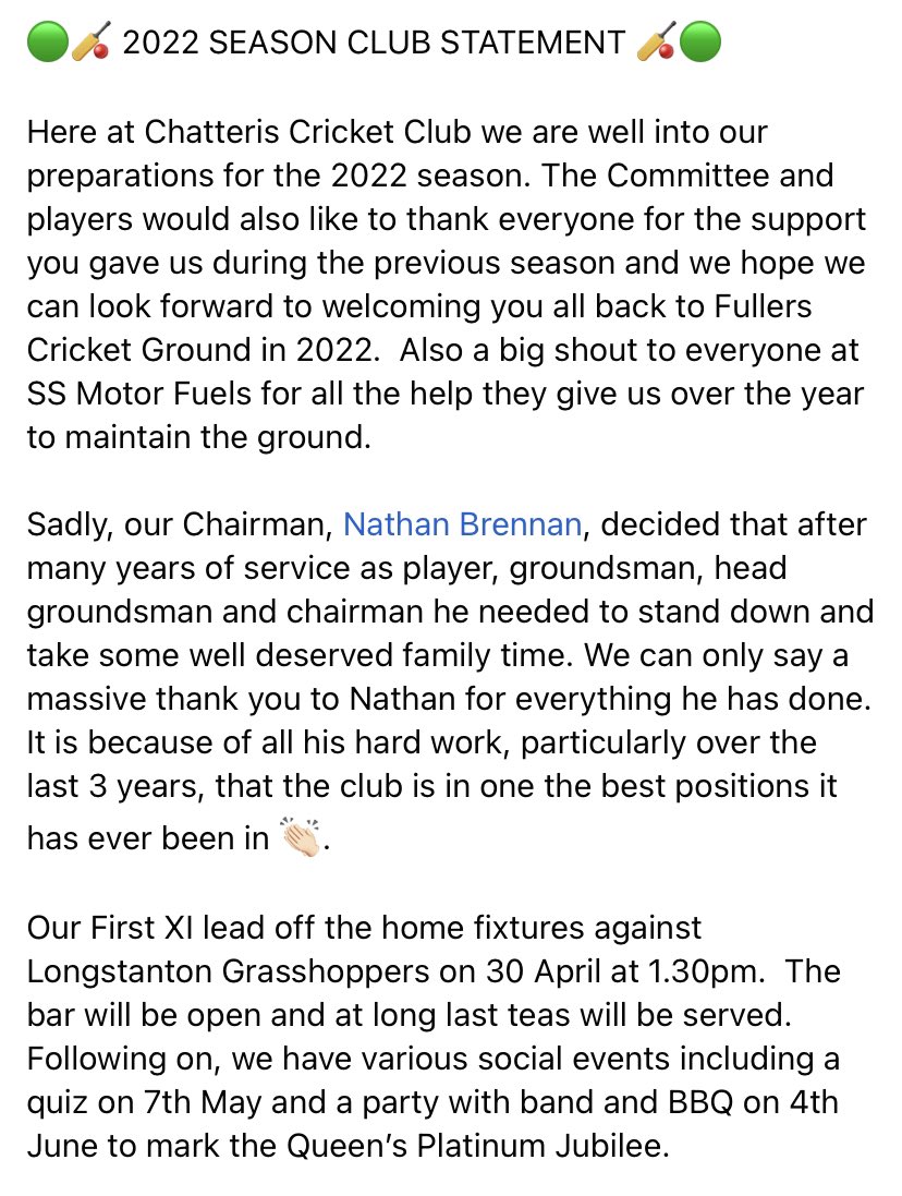 Chatteris Cricket Club tweet media