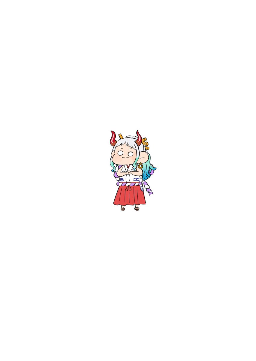yamato (one piece) 1girl horns solo crossed arms curled horns hair ornament red horns  illustration images