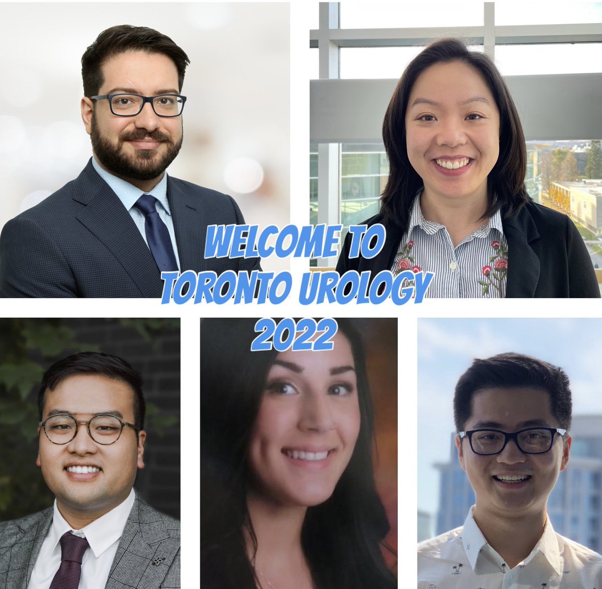 JYLeeUro's tweet photo. Excited to introduce our new incoming 2022 @UofTUrology residents - @TadayonBorna @laurenylin Tiange Li, @_kberscheid @DavidDan_Ngn Welcome to the family! @UofTSurgery https://t.co/zRL7QV3uUH