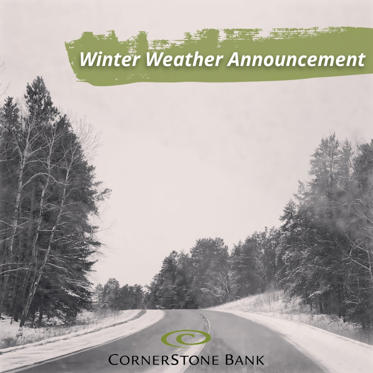 WEATHER ANNOUNCEMENTS FOR WEDNESDAY 4/13: Our Bismarck, Dickinson, New Town, Parshall, Plaza, Makoti, and Watford City locations will be CLOSED today. We are available at 888-297-2100 for your financial needs. Stay safe!