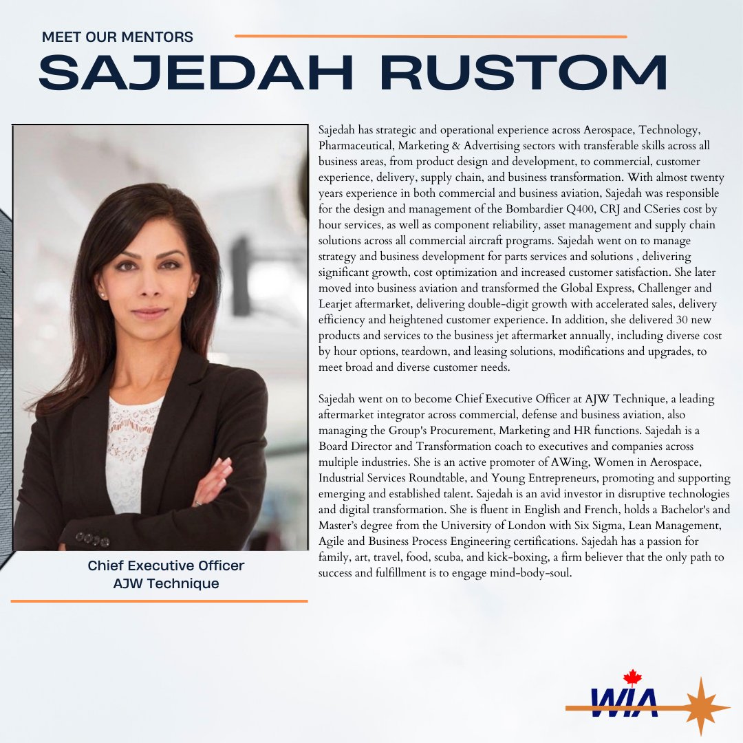 We're so excited to have Sajedah Rustom as one of our #mentors for our #MentoringProgram. Sajedah has strategic and operational experience across Aerospace, Technology, Pharmaceutical, Marketing &amp; Advertising sectors with transferable skills across all business areas. Read more!
