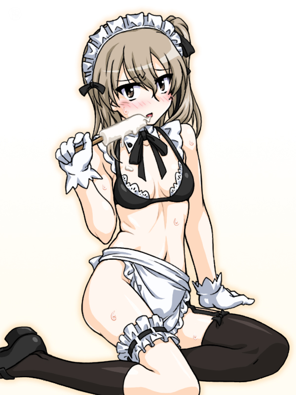 連日の暑さに参ったので水着メイド愛里寿ちゃんをちょっと描き直して再掲 