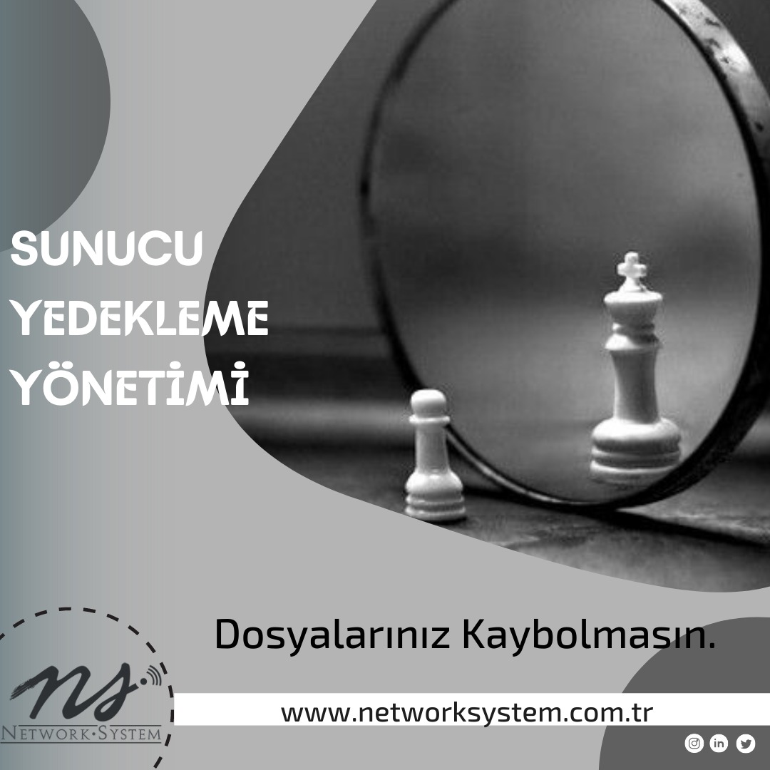 ✔️ Sunucu Yedekleme Yönetimi..
📞(232) 988 12 13
📧networksystem.com.tr
#network #networksecurity #networksystem #ipcamera  #cloudsystem #kvkk  #information #voip #projedanışmanlığı