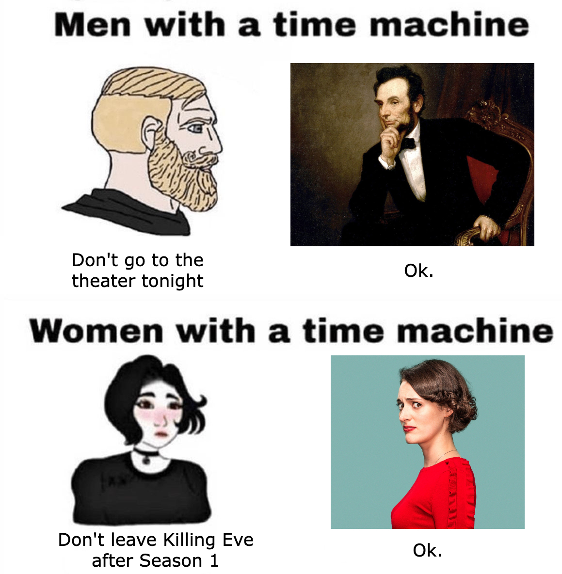 QueeringEve's tweet photo. making memes to cope with the killing eve finale https://t.co/nxDbYimdmm