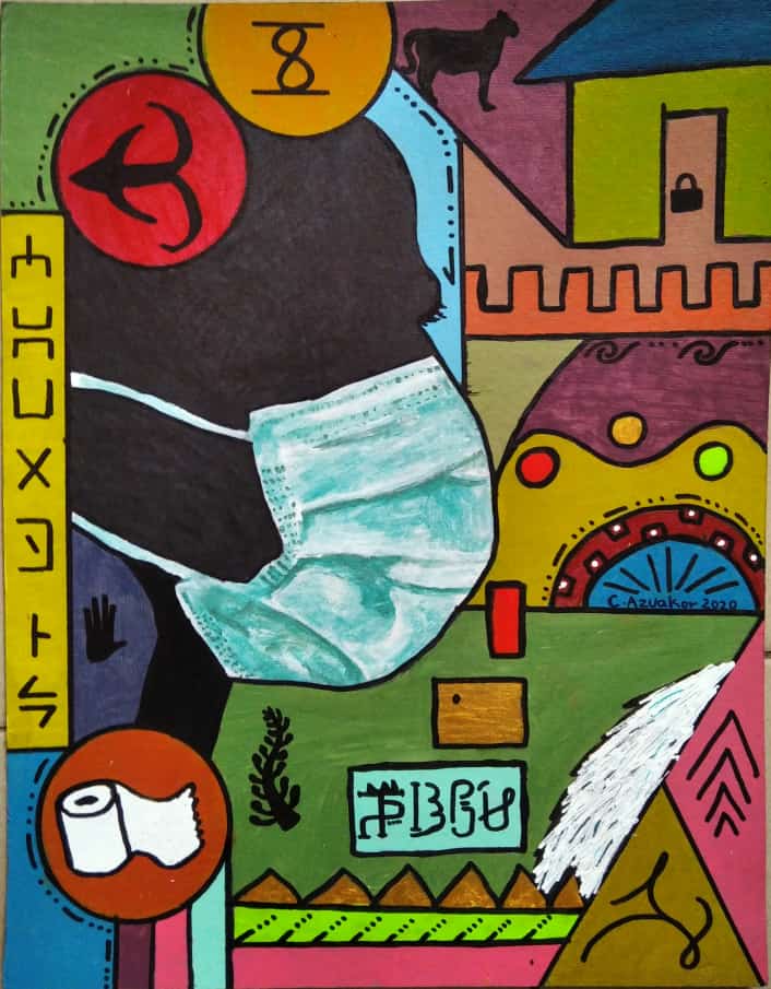 CAzuakor's tweet photo. Hi 
I'm C.Azuakor, a Nigerian visual artist.  My type of work is Nchikota which translates into collection of colours, patterns, inscriptions, ideographics,etc which I use to define my Subjects better and these are some of my works
#PortfolioDay 
#art
#artistsontwitter
@Nnedi https://t.co/U9gR3NUWGo