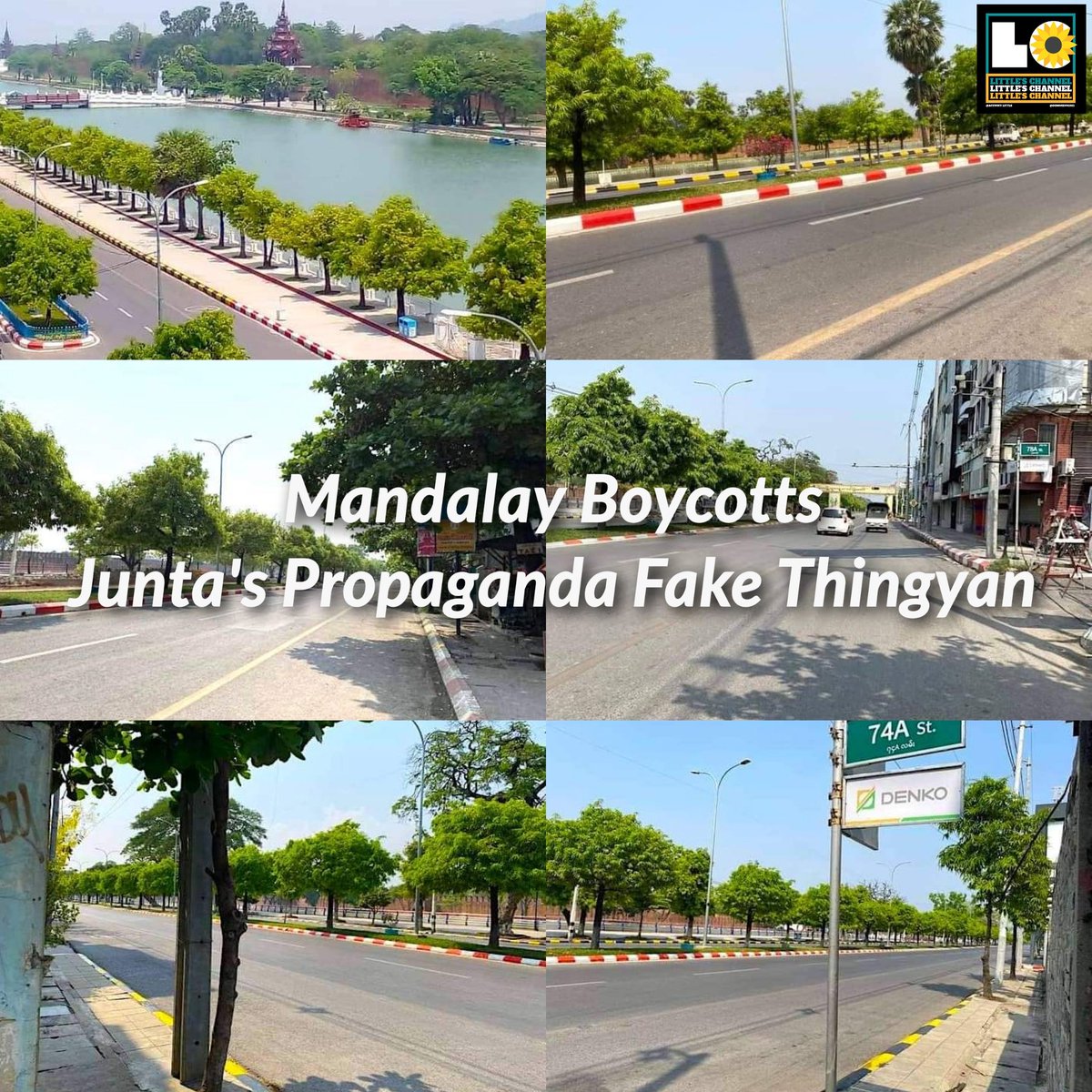 MayWongST's tweet photo. From #Myanmar's largest city of #Yangon to 2nd largest of #Mandalay. From #ethnic #Kachin to #Ayeyarwaddy, streets fell silent on 1st day marking #Thingyan new year that normally would've been bustling &amp; boisterous as act of protest against #militarycoup #WhatsHappeningInMyanmar https://t.co/TLQ9k0JiA0