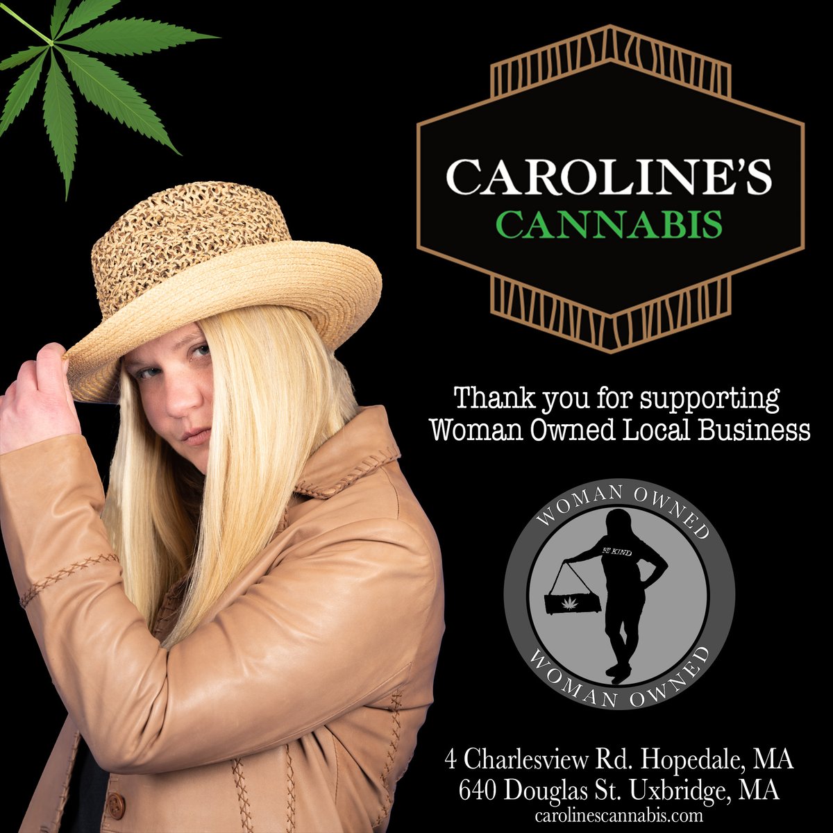 Caroline's Cannabis is 100% woman owned.  Thank you for your support.  

 #weedlifestyle #420family #cannabisculture #dabbersdaily #highsociety #weedcommunity #stonedsociety #smokeweedeveryday #femalebusinessowner #femaleentrepeneurs #femalehustler #cannabiscommunity