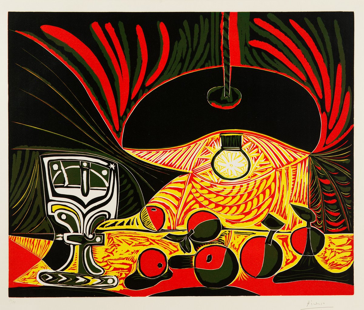PICASSO &amp; the Masters of Print exhibition. 2 April - 2 July. View some of the most important prints by one of the greatest artists of the 20thC. Book now bit.ly/3O2bIaJ
Credit:Pablo Picasso: Still Life with Glass under a Lamp, 1962 © Succession Picasso / DACS London 2022