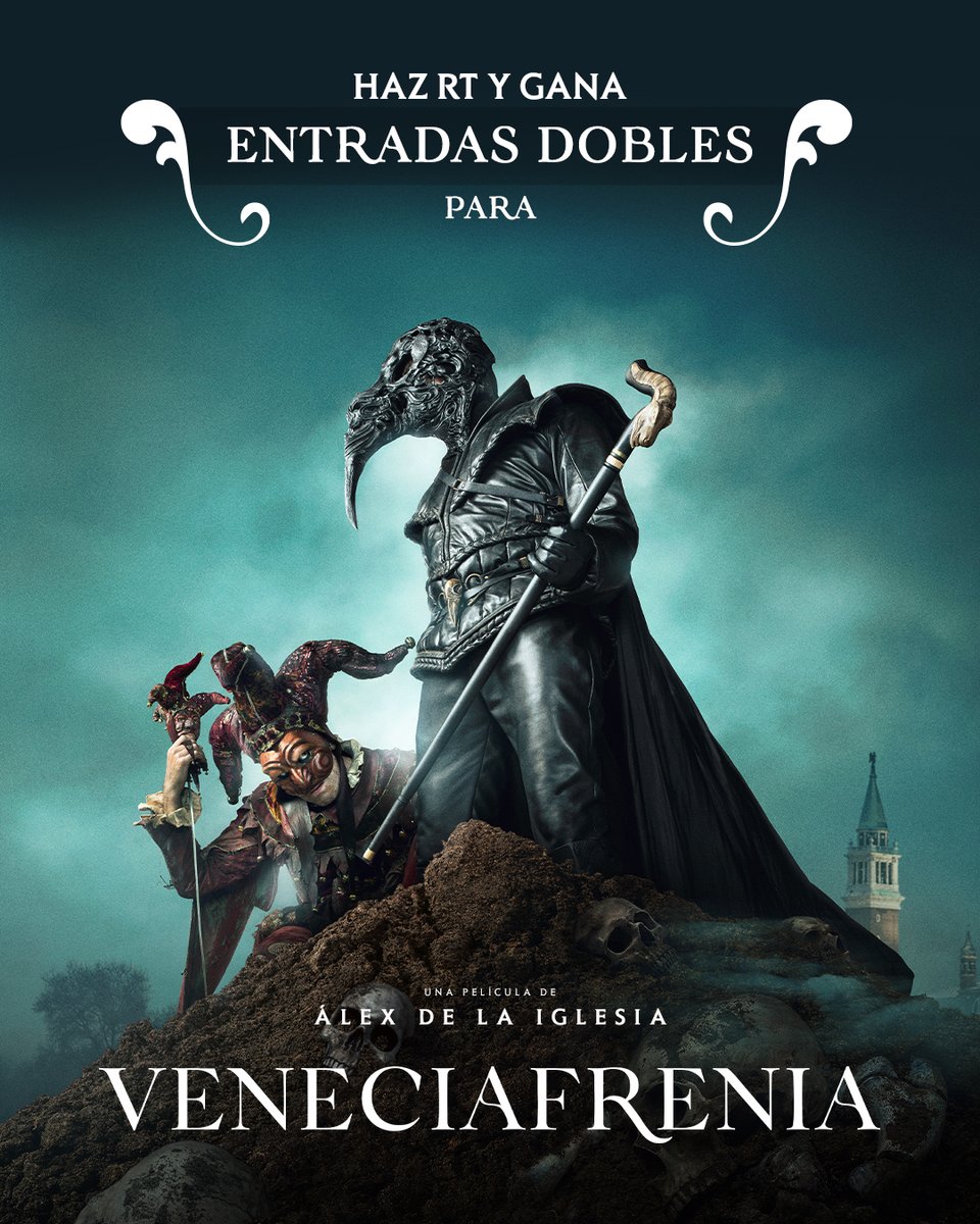 sonypictures_es's tweet photo. ¿Quieres ver #Veneciafrenia, la nueva película de terror de Álex de la Iglesia? ¡Sorteamos entradas dobles 🎬!

😱 Haz RT
😱 Comenta con #Veneciafrenia y cuéntanos la mejor anécdota de alguno de tus viajes
😱 ¡No olvides seguirnos!

Exclusivamente en cines 22 de abril https://t.co/nyD1oNSK6B