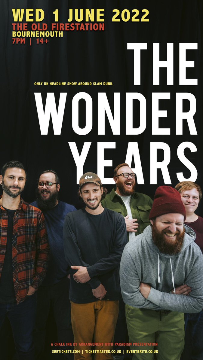Bournemouth Live (@bournemouthlive) on Twitter photo ON SALE NOW
<a href="/thewonderyears/">The Wonder Years</a> play <a href="/OldFireStation/">The Old Fire Station</a> June 1st as a one off headline show around Slam Dunk Festival.
🎟 bit.ly/TWYTOFS
#PopPunk #Punk #TWY #TheWonderYears #TOFS #Bournemouth #TheOldFireStation ON SALE NOW
<a href="/thewonderyears/">The Wonder Years</a> play <a href="/OldFireStation/">The Old Fire Station</a> June 1st as a one off headline show around Slam Dunk Festival.
🎟 bit.ly/TWYTOFS
#PopPunk #Punk #TWY #TheWonderYears #TOFS #Bournemouth #TheOldFireStation