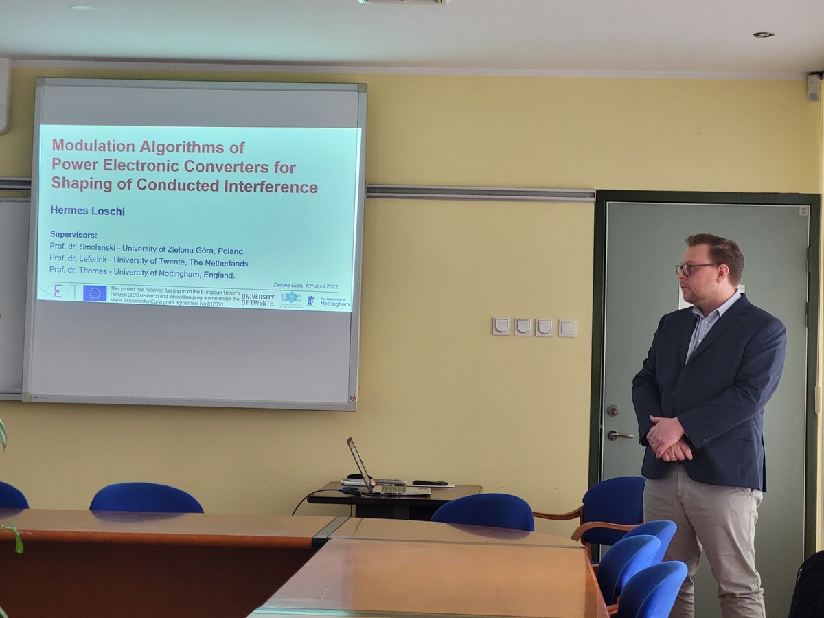 LoschiJose's tweet photo. The Joint PhD defense process officially started!!

Today I had the honor to present a seminar on my research carried out over the last three years at the @UZ_Zielonagora  and the Instytut Automatyki, Elektroniki i Elektrotechniki, under the supervision of Robert Smolenski. https://t.co/wAXXdc74Mt