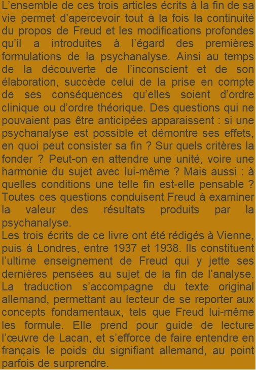 acf_capa's tweet photo. 📚Du nouveau du côté de @ecfechoppe 📚
Sigmund Freud - Fin d'analyse
Trois textes majeurs de Freud traduits sous la responsabilité de Susanne Hommel
Pour le commander, c'est par ici👇
https://t.co/HBx0Vg9eQE
#Freud #ecfechoppe #findanalyse https://t.co/StaPeQpHgZ