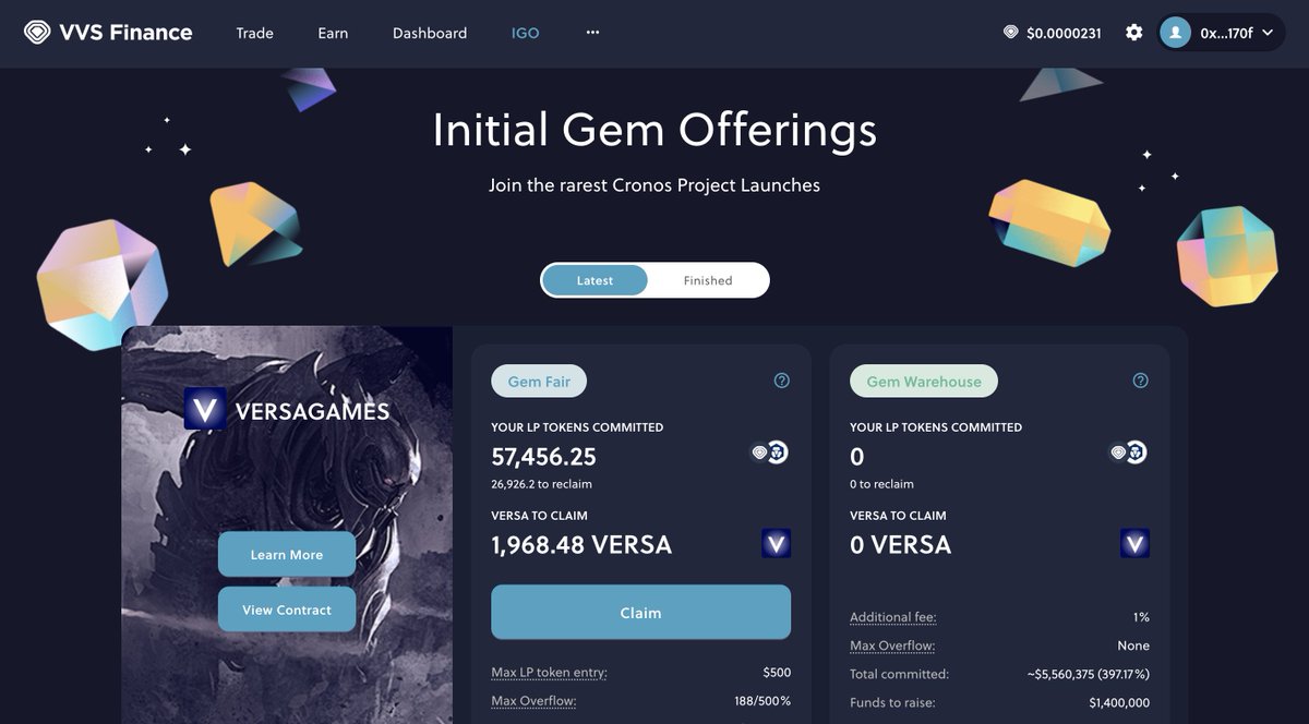 And with that, we have come to the end of our IGO! 🎉

Thank you for all the support from the community and our partner <a href="/VersaGamesHQ/">VersaGames</a>! ❤️

All users who have committed to this IGO, you may now proceed to claim your $VERSA tokens! 💎
