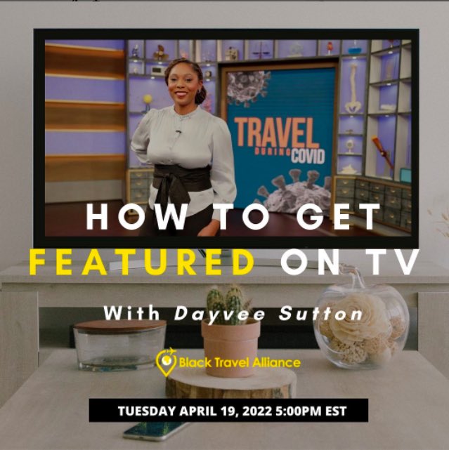 Your attention please!!! BTA is having another exciting webinar!! 👏🏽👏🏽👏🏽

On April 19th at 5pm Dayvee Sutton will be presenting “HOW TO GET FEATURED ON TV”! This is a FREE webinar! You can sign up now below!

hopin.com/events/how-to-…

#btaevents #webinar