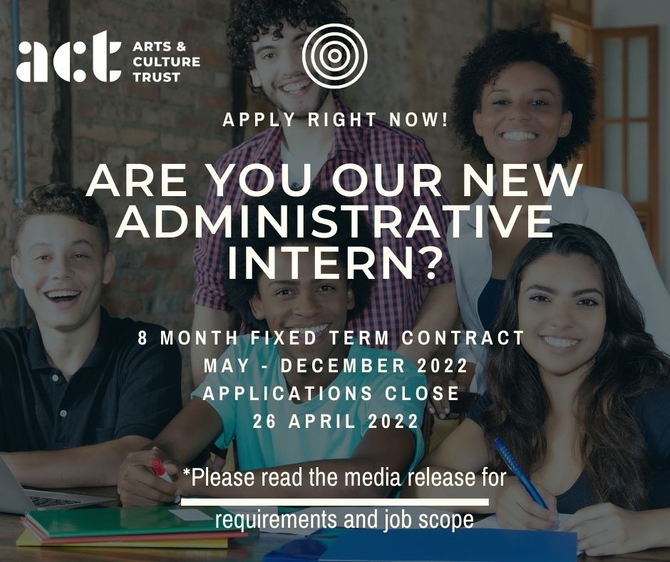actorgza's tweet photo. We are looking for a part time, office-based intern to join our team until Dec 2022.
Follow this media release link for more info on how to apply and what the criteria is: https://t.co/PWpKROxdZp We welcome ACT alumni to apply!
#opportunity #actstrat #actalumni https://t.co/qFMwTZbcLP