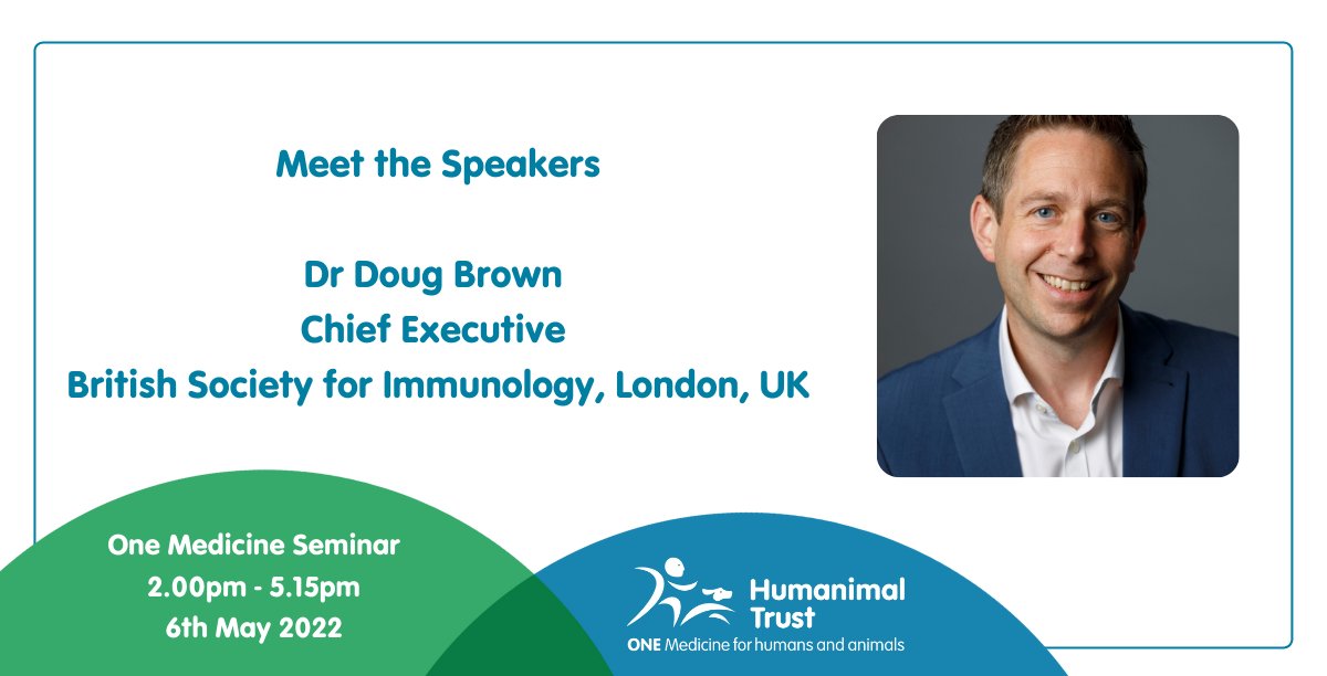 Meet Dr Doug Brown who will be speaking at our One Medicine Seminar. He will examining the broad focus of joined up approaches in human and animal health research across the BSI’s membership. To register for visit our website bit.ly/3Lirv2X <a href="/dougbrown_1/">Doug Brown</a> <a href="/britsocimm/">British Society for Immunology</a>