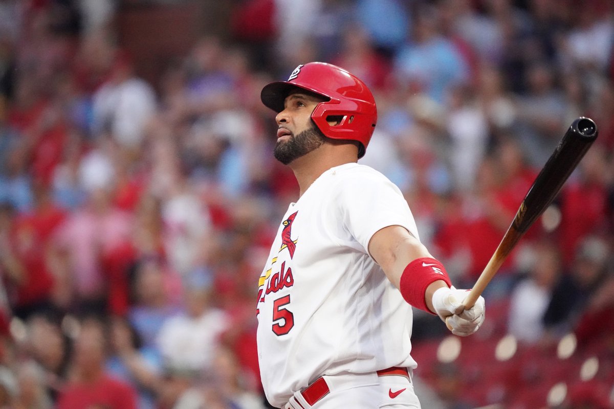 PUJOLS FIRST HOME RUN AS HE RETURNS TO THE ST. LOUIS CARDINALS....