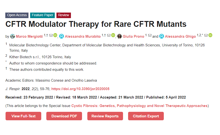 JoR_Mdpi's tweet photo. An excellent review from the University of Torino on
"CFTR Modulator Therapy for Rare CFTR Mutants"
📜https://t.co/HXXWj5UFrp
#cysticfibrosisnewstoday #cysticfibrosis #CFnews #CF #treatingCF #CFTRModulator
@CFNewsToday @CFAware @CFAwareness @CFawarenesss @KnowCF @unito https://t.co/g99to4Ea3h