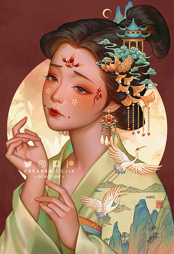 「Tang dynasty inspired portrait 」|Karmen Loh 茗匀☀️のイラスト