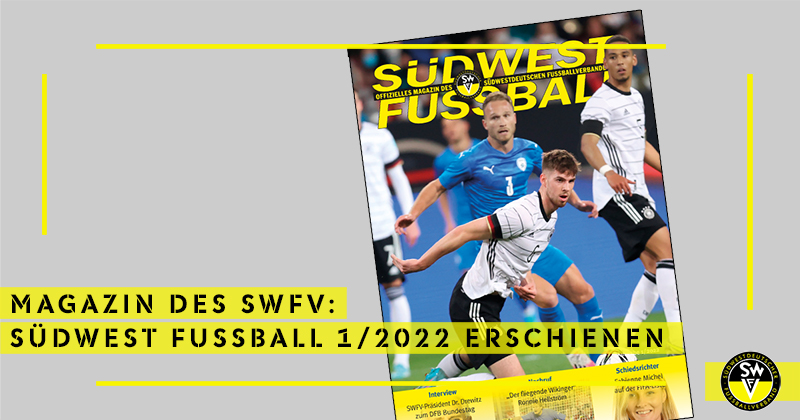 SWFVonline's tweet photo. Ab sofort ist die erste Ausgabe 2022 des offiziellen Magazins des #SWFV, #SÜDWEST FUSSBALL, erhältlich.
Unter anderem mit einem Interview unseres Präsidenten Dr. Drewitz zum DFB-Bundestag, Nationalmannschafts-Debüt Anton Stach, Vorschau „Finaltag der Amateure“, u.v.m. https://t.co/nSB7F8V2Ee