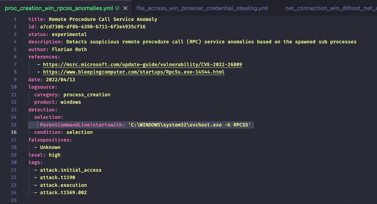 Long shot - Sigma rule to detect RPC service process anomalies based on ...