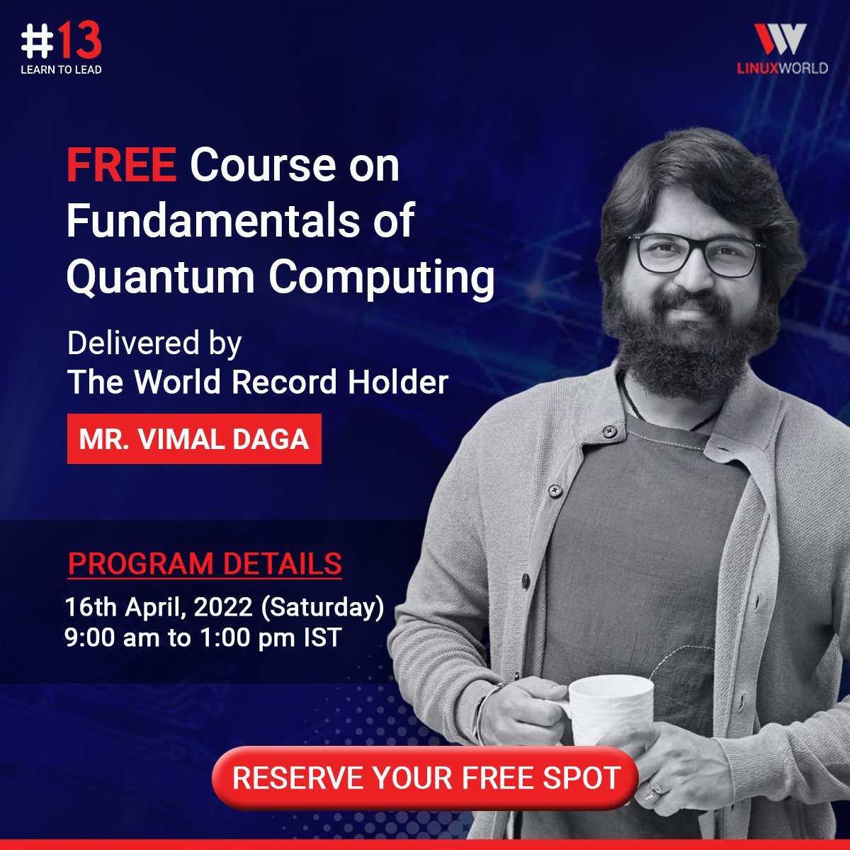 Linuxworldindia's tweet image. 𝐅𝐫𝐞𝐞 𝐨𝐟 𝐂𝐨𝐬𝐭 - 𝐅𝐮𝐧𝐝𝐚𝐦𝐞𝐧𝐭𝐚𝐥𝐬 𝐨𝐟 𝐐𝐮𝐚𝐧𝐭𝐮𝐦 𝐂𝐨𝐦𝐩𝐮𝐭𝐢𝐧𝐠 𝐂𝐨𝐮𝐫𝐬𝐞 𝐛𝐲 𝐌𝐫. 𝐕𝐢𝐦𝐚𝐥 𝐃𝐚𝐠𝐚 - bit.ly/3uDI3gr

Quantum Computing is the Next Frontier in the Field of Technology. And we want you to lead the world stage.