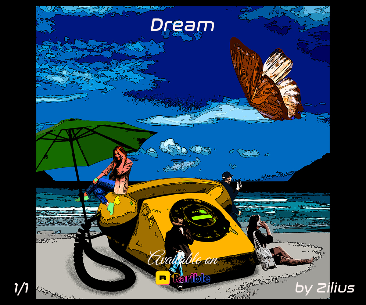 Dreaming is the artist's job.

☎️"Dream" is now on <a href="/rarible/">Rarible</a> 

1/1              Price: 0.05

rarible.com/token/0xc91544…

#NFTs #collageart #raribleNFT #Ethereum