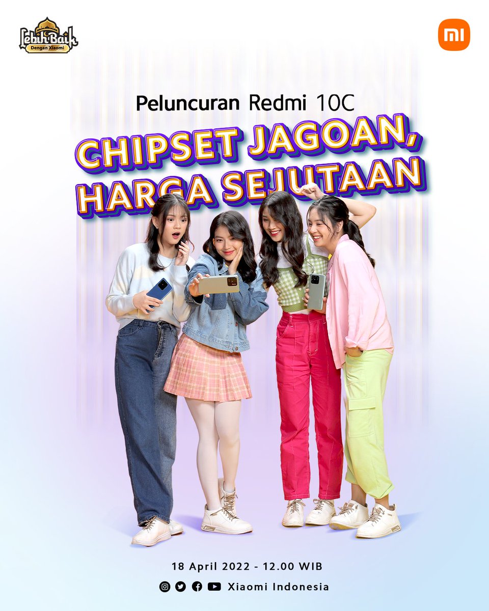 Celebrating Ramadan with #Redmi10C 🔥🔥 We think it will be your Chipset Jagoan, Harga Sejutaan!

Apr 18th 12:00WIB <a href="/N_ShaniJKT48/">Shani Indira</a> <a href="/S_GraciaJKT48/">.</a> <a href="/A_ZeeJKT48/">.</a> <a href="/A_ChristyJKT48/">Angelina Christy</a> will show #Redmi10C to you!
#Ramadan