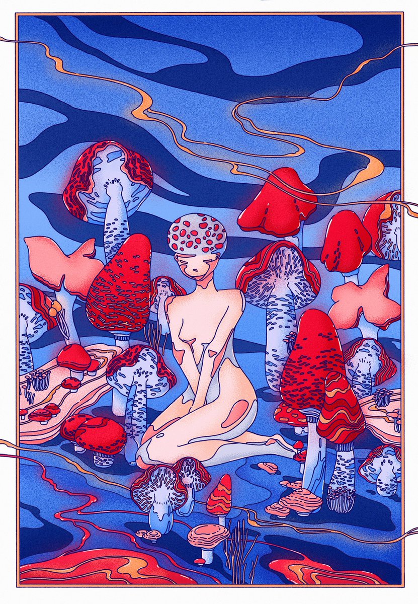laurenleely's tweet photo. Hi #PortfolioDay 

I like drawing using solid linework and blindingly garish colours. I draw references to japanese anime, modern consumerism and pervasive product branding. https://t.co/mBUSx6k2zU