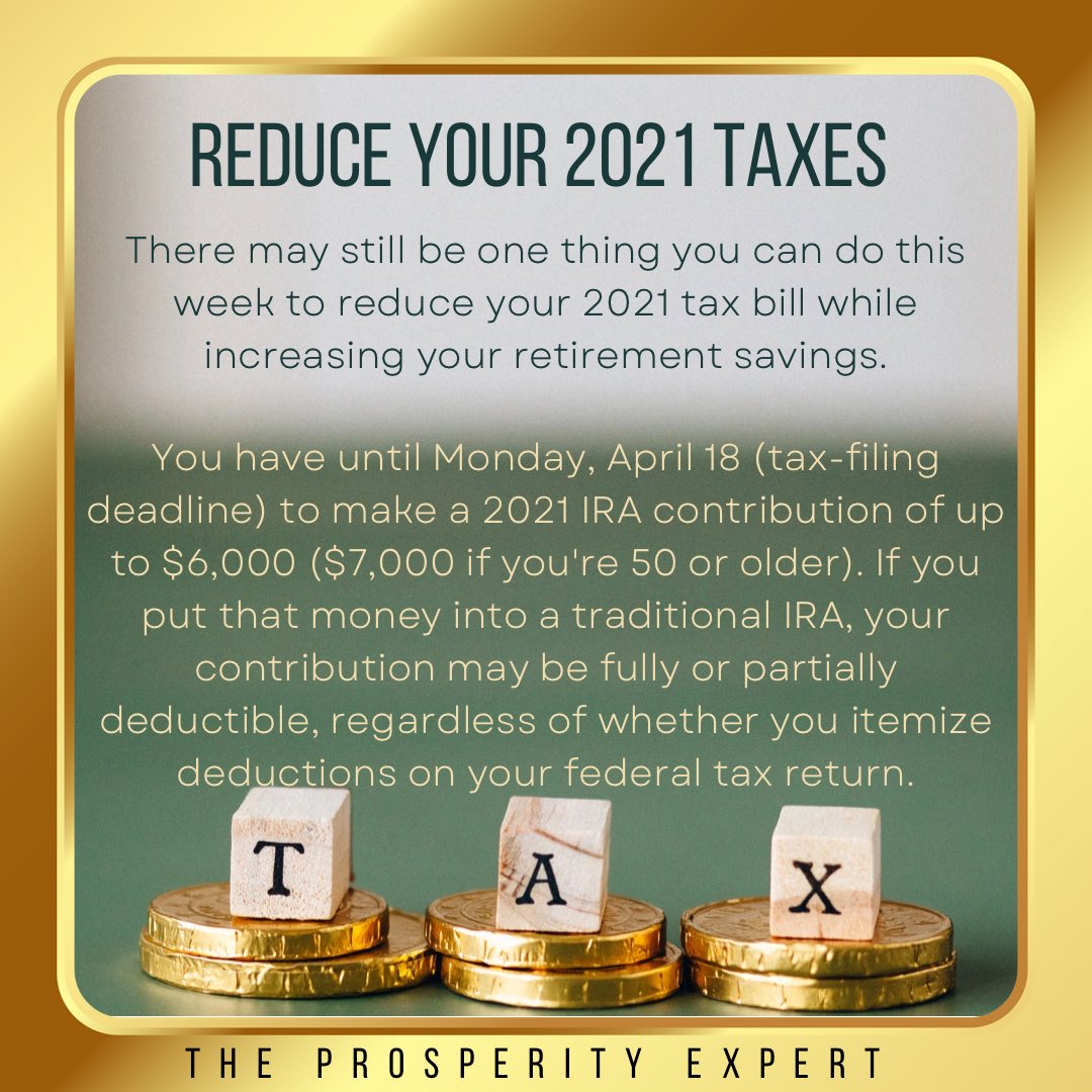 ProsperityExprt's tweet photo. Tax filing deadline is right around the corner, but you still have time to claim one more deduction. 

#taxes 
#taxdeadline 
#investstrategies 
#retirement 
#businessowners 
#smartmoney 
#theprosperityexpert https://t.co/v2Iq2N9vGR
