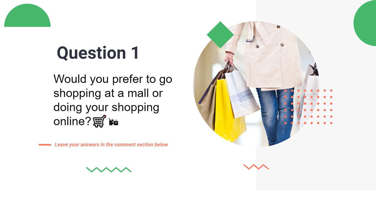explore_wp's tweet photo. Growth Hour: eCommerce

Q1. Would you prefer to do your shopping at a mall or do your shopping online?🛒

#EXW #ExploreWordPress #eCommerce #YourOpinionMatters #PointOfView #GrowthHour https://t.co/scStdGJTFB