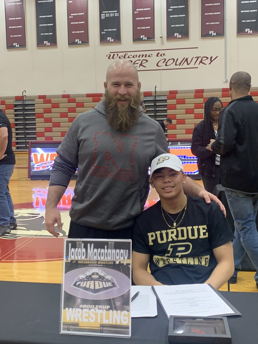 4 seniors signed their letter of intent last night, 3 of which are heading to the next level to wrestle. These guys have had a huge impact on our program and have raised the standard for Plainfield North Wrestling. Thank you parents, friends, teammates, and supporters!