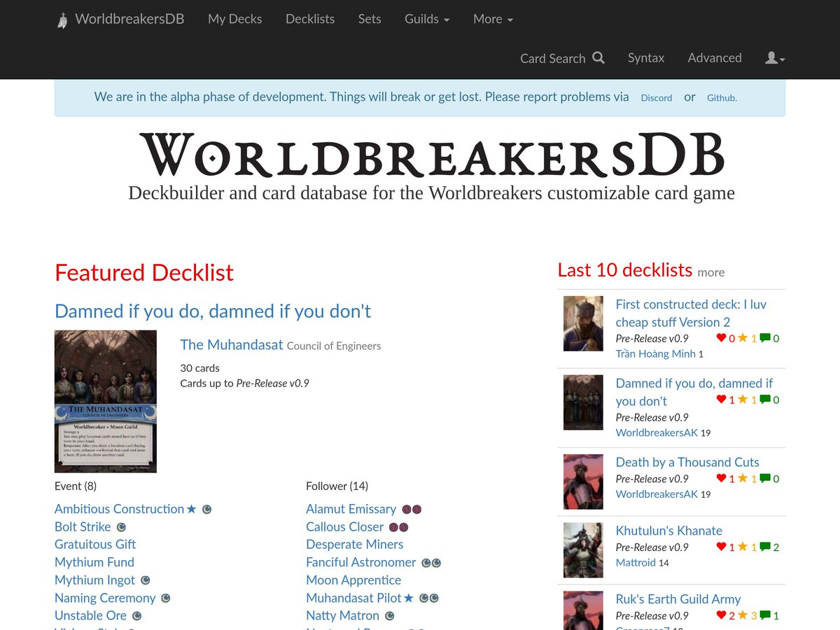 WorldbreakersDB's tweet photo. New version of WorldbreakersDB is up consisting of lots of code cleanups. There shouldn't be any visual changes. If you find any problems, please report! https://t.co/cM7rwL5Lka