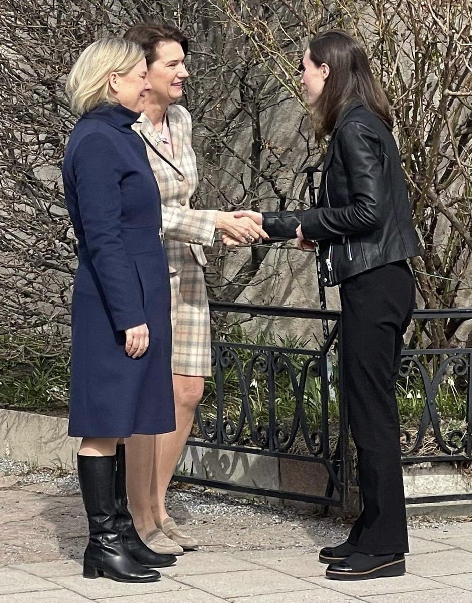 AnnLinde's tweet photo. Important meeting with the Prime Ministers of Sweden and Finland today about security policy https://t.co/md0XVj0G3H