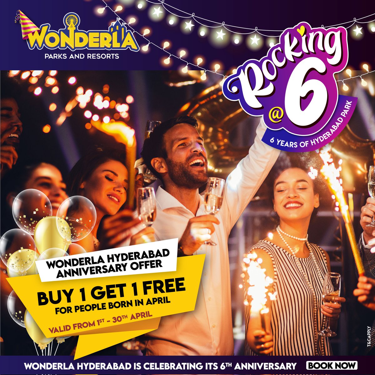 Wonder_La's tweet photo. If you're born in April, grab the Buy 1 Get 1 free offer on our Hyderabad park tickets, vaild till 30th April. Celebrate your birthday and our anniversary at Wonderla Hyderabad. Hurry! Book your tickets now.
#Wonderla #WonderlaParks #WonderlaRides #ParkRides #AmusementPark https://t.co/dbD9HanQ1M