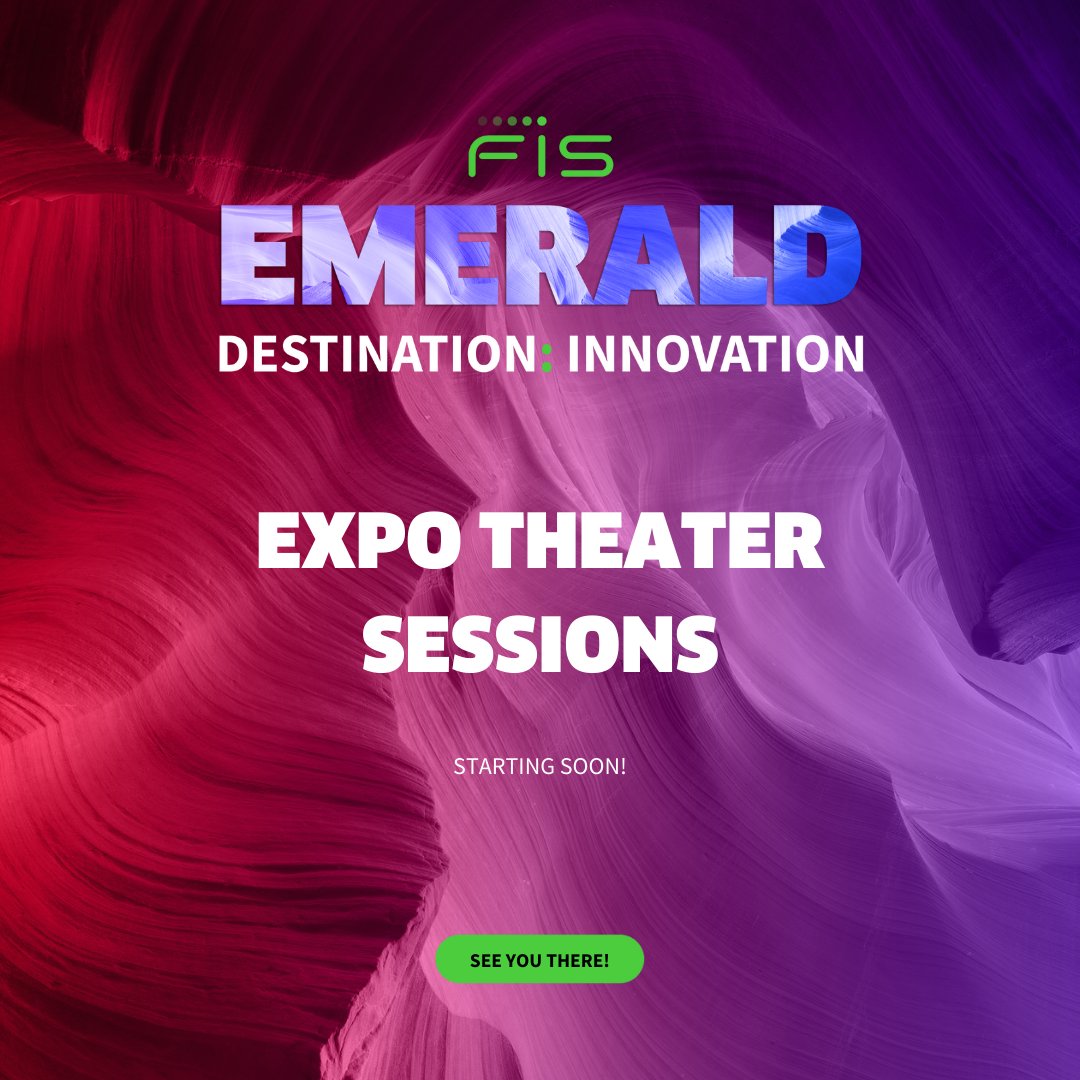 Expo Theater session have started at the #FISEmerald Solutions Expo Hall. Will you be joining us for a session on Modern Banking Platform Lending or maybe #crypto? Let us know!