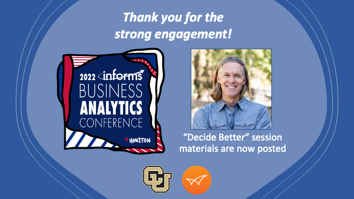 _mattbrady's tweet photo. Reflecting on #2022Analytics - it's all about the people and content. Thanks for the strong engagement during my session! #AHP decision templates and #Hackathon article are posted. @VolleySolutions and @LeedsBiz will be at #INFORMS2022 and #2023Analytics! https://t.co/jhWB6yYQ8K https://t.co/Ey2QoYCjTp