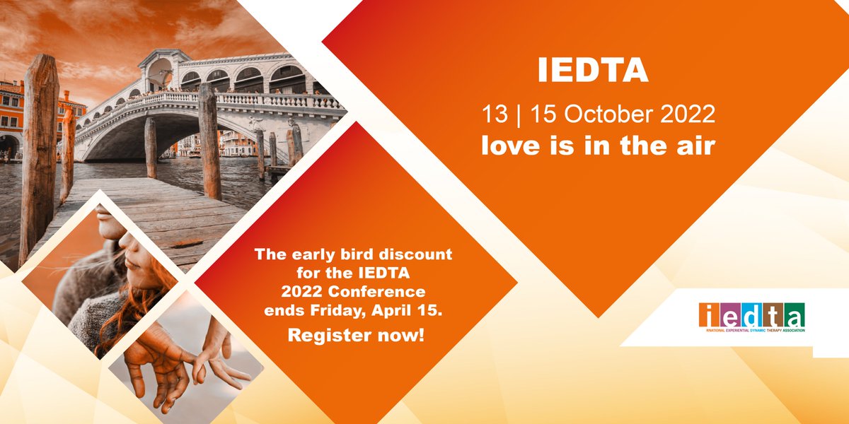 theIEDTA's tweet photo. Come and discover at the IEDTA 2O22 International Congress how therapists use EDTs in inpatient and group treatment settings to improve patient outcomes 
https://t.co/xkIVm4LIPr
#loveisintheair #iedta22 #venice https://t.co/fzEIc42yVs
