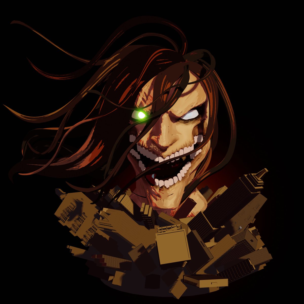 “Nothing can suppress a human’s curiosity.” 🤨🧐 Made in <a href="/Kodon3D/">Team Kodon</a> 💕 #kodon #vr #3d #3dart #aot #erenyeager