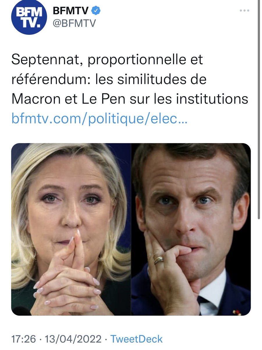 GhFlorent's tweet photo. Alors BFMTV on assume pas d’être factuel et on supprime son tweet pour ne  pas paraître complaisant envers Marine le Pen ? https://t.co/3JZj9TZFmB