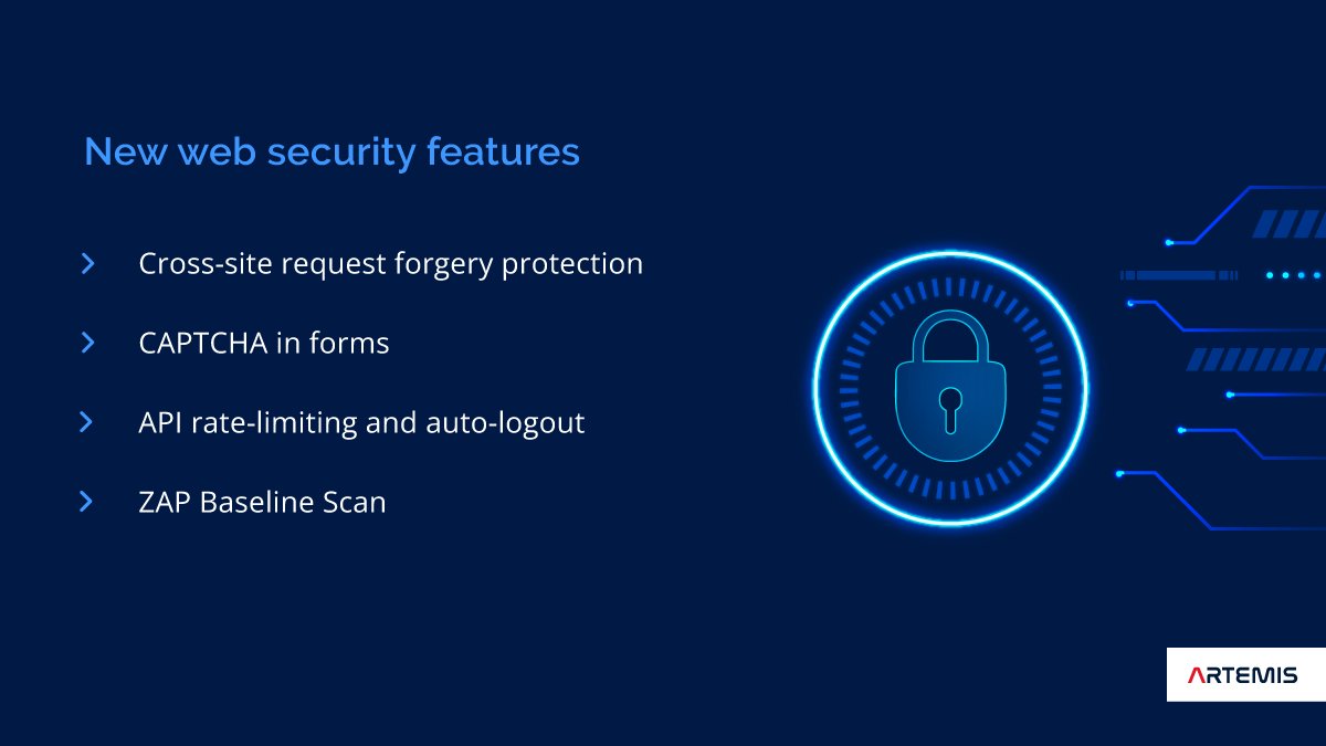 New web security features! 🤩
To protect our users, the new Web UI includes CSRF, CAPTCHA, rate-limiting protection &amp; more!

#ARTEMIS #websecurity #security