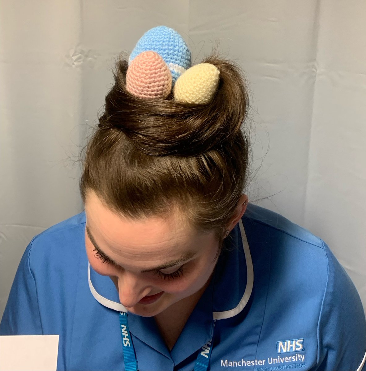 MFT Research and Innovation (@mft_research) on Twitter photo Thank you <a href="/_Charley_T/">Charlotte Taylor</a>, one of our brilliant Clinical Research Nurses, based in the Emergency Department at <a href="/MFT_MRI/">Manchester Royal Infirmary</a>
Charlotte has made cakes for ED & ICU colleagues and has also crocheted Easter eggs🥚– worn within her hair 'nest' – all while spreading the word about research👏 Thank you <a href="/_Charley_T/">Charlotte Taylor</a>, one of our brilliant Clinical Research Nurses, based in the Emergency Department at <a href="/MFT_MRI/">Manchester Royal Infirmary</a>
Charlotte has made cakes for ED & ICU colleagues and has also crocheted Easter eggs🥚– worn within her hair 'nest' – all while spreading the word about research👏