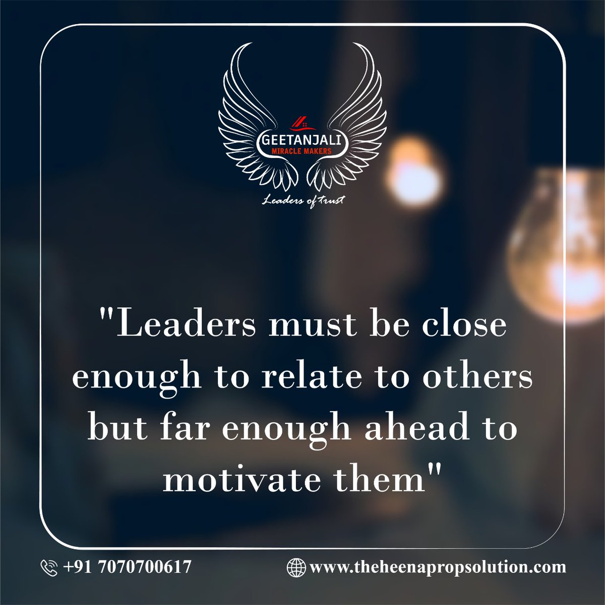 theheenarealty's tweet photo. LEADERS MUST BE CLOSE ENOUGH TO RELATE TO OTHERS.. BUT FAR ENOUGH AHEAD TO MOTIVATE THEM..π«π«
.
.
.
.
Visit us on: https://t.co/C0zNFDrJ0I
#GMM #motivation #realestate #guideyou #bestconsultant #investnow #investwithus https://t.co/vBAMBPLok0